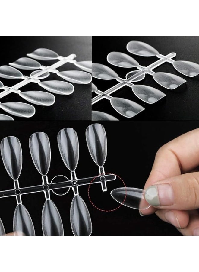 أظافر لاصقة بتأثير المرآة - 24 قطعة / 10 مقاسات متوسطة الطول - أظافر صناعية، مثالية للحفلات، تأتي مع ورقة واحدة شفافة - Image 1